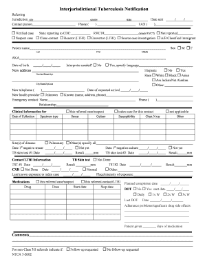 Interjurisdictional Tuberculosis Notification