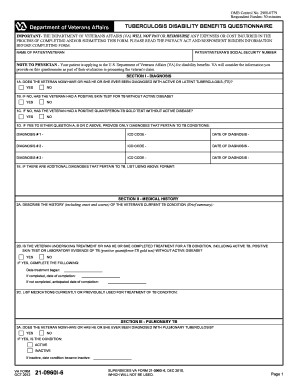 Tuberculosis Disability Benefits Questionnaire
