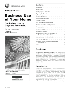 IRS Publication 587 Business Use of Home