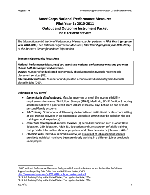 Job Placement Services Output and Outcome Log