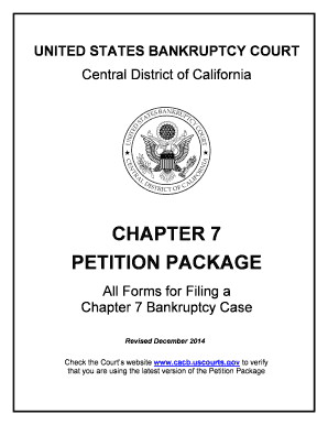 Chapter 7 Bankruptcy Petition Package