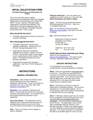 Michigan Initial Solicitation Form