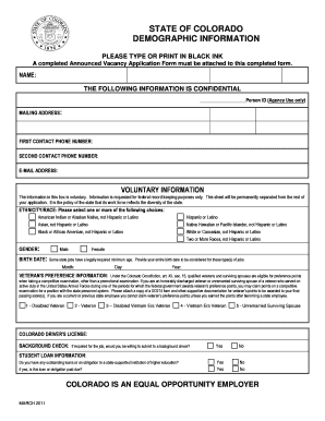 Colorado Announced Vacancy Application Form