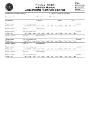 Massachusetts Form 1099-HC