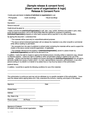 Release & Consent Form