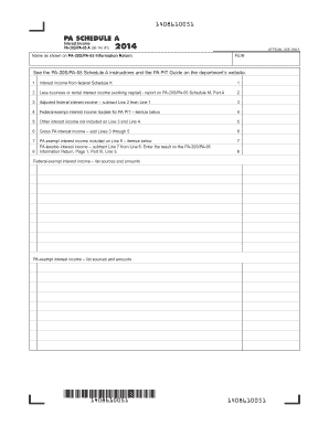 PA Schedule A Interest Income Form