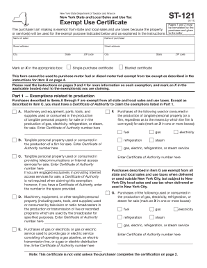 New York State Exempt Use Certificate