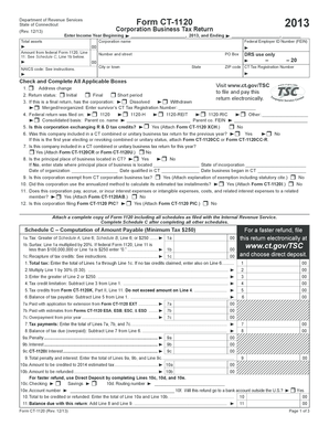 Connecticut Form CT-1120 Corporation Business Tax Return