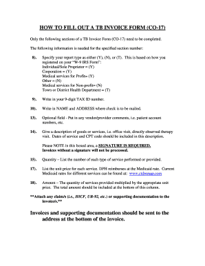 TB Invoice Form CO-17
