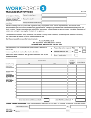 Training Grant Invoice