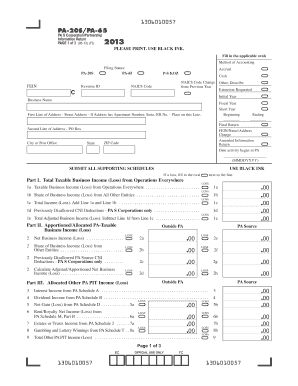 Pennsylvania S Corporation/Partnership Information Return