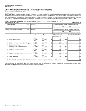 Michigan Voluntary Contributions Schedule