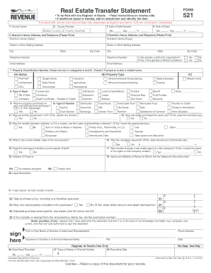 Nebraska Real Estate Transfer Statement Form 521