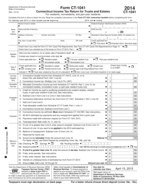 Connecticut Income Tax Return for Trusts and Estates