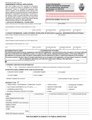 California Assessment Appeal Application