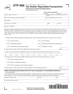 New York State Tax Shelter Reportable Transactions Form