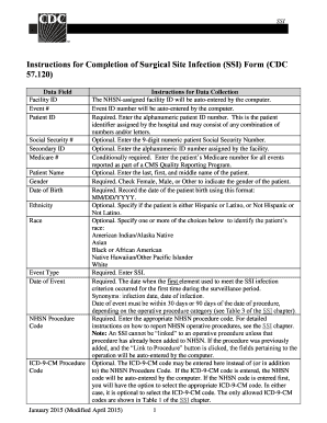CDC Surgical Site Infection Form 57.120