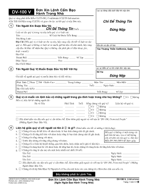 California Domestic Violence Restraining Order Form