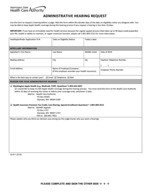 Administrative Hearing Request