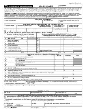 VA Loan Analysis Form