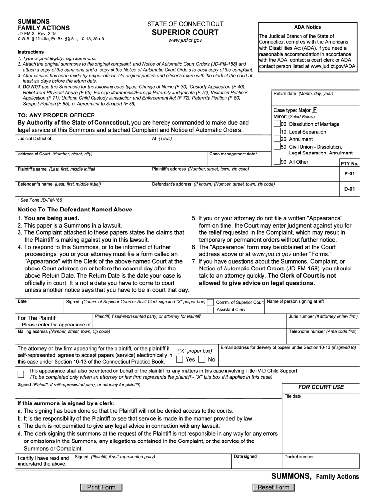 connecticut jd fm 3 form Preview on Page 1