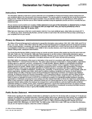 Declaration for Federal Employment Form