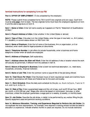 US Permanent Employment Labor Certification Form ETA-750