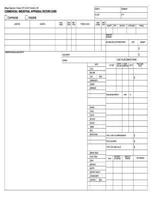 Michigan Commercial Industrial Appraisal Record Card