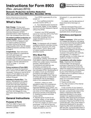 Form 8903 Domestic Production Activities Deduction