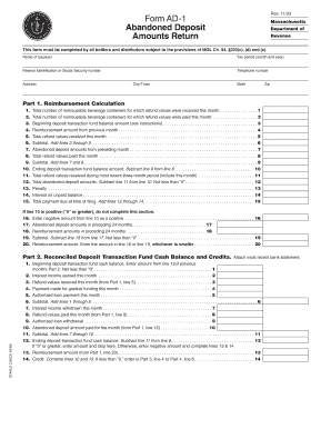 Massachusetts Abandoned Deposit Form
