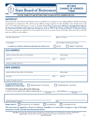 Retiree Change of Address Form