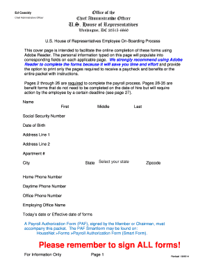 US House of Representatives Employee On-Boarding Process