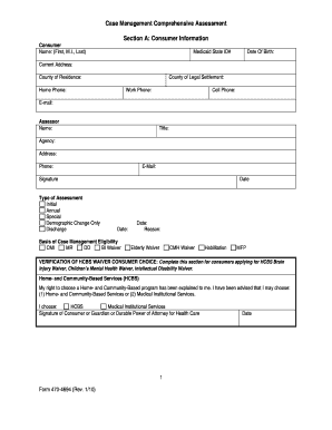 Case Management Comprehensive Assessment Form