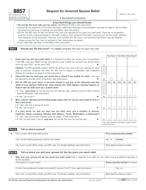 Form 8857 Request for Innocent Spouse Relief