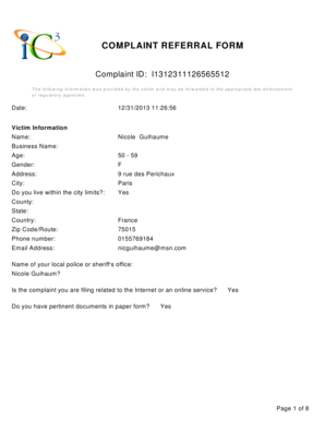 Complaint Referral Form