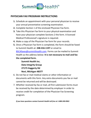 Health Care Provider Biometric Screening Form