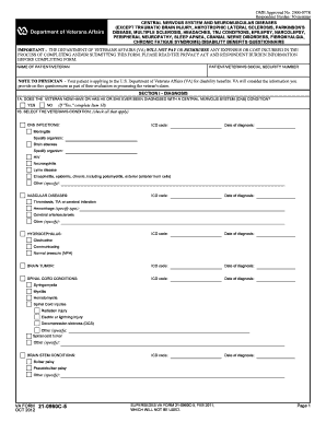 VA Form 21-0960C-5 Disability Benefits Questionnaire