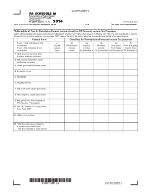PA Schedule M Tax Reconciliation Form
