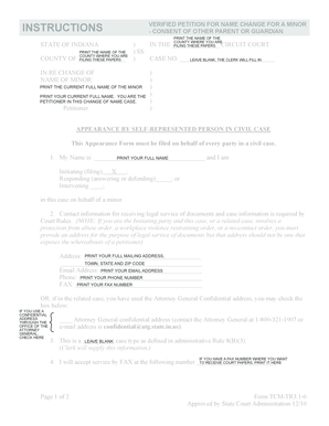 Verified Petition for Name Change for a Minor