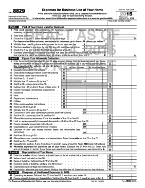 IRS Form 8829 Draft