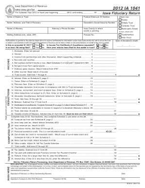 Iowa Fiduciary Income Tax Return