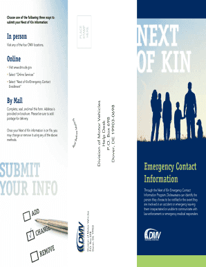 Delaware Next of Kin Emergency Contact Form