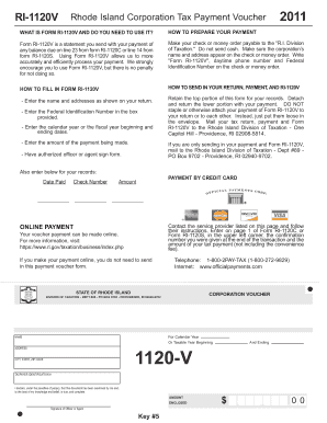 Rhode Island Corporation Tax Payment Voucher