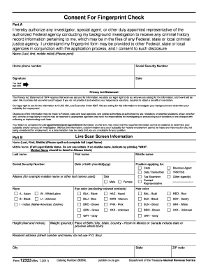 Consent for Fingerprint Check