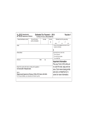 Massachusetts Estimated Tax Payment Voucher