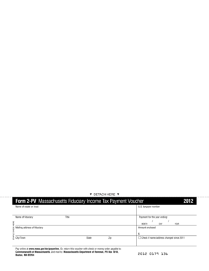 Massachusetts Fiduciary Income Tax Payment Voucher