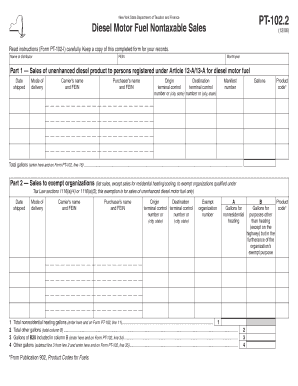 New York Diesel Fuel Nontaxable Sales Form