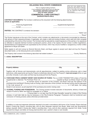 Oklahoma Commercial Land Contract