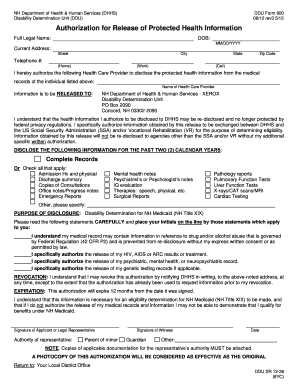 NH Medicaid Disability Determination Authorization Form