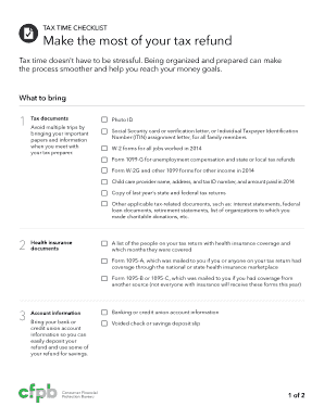US Federal Tax Time Checklist
